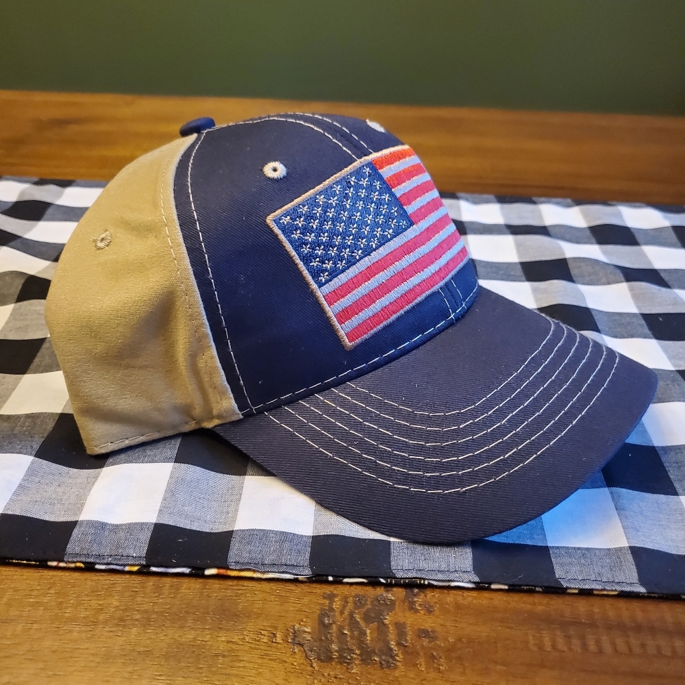 Men's Blue Hat with USA Flag
